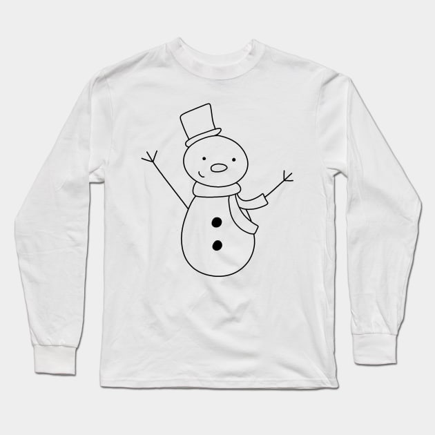 Snowman Drawing Long Sleeve T-Shirt by valentinahramov